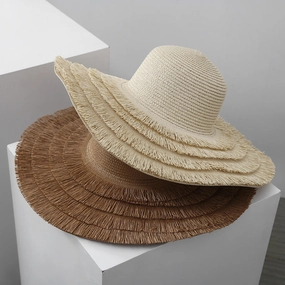 Women Summer Sun Protection Straw Casual Beach Travel Elegant Wide Brim