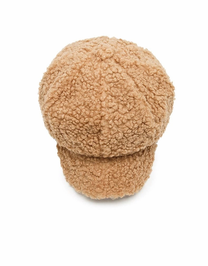 Women Winter Furry Newsboy Cap
