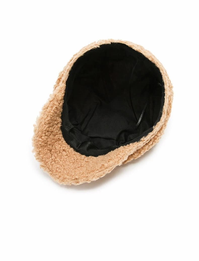 Women Winter Furry Newsboy Cap