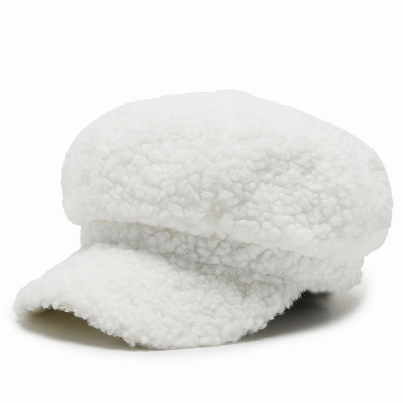Women Winter Furry Newsboy Cap