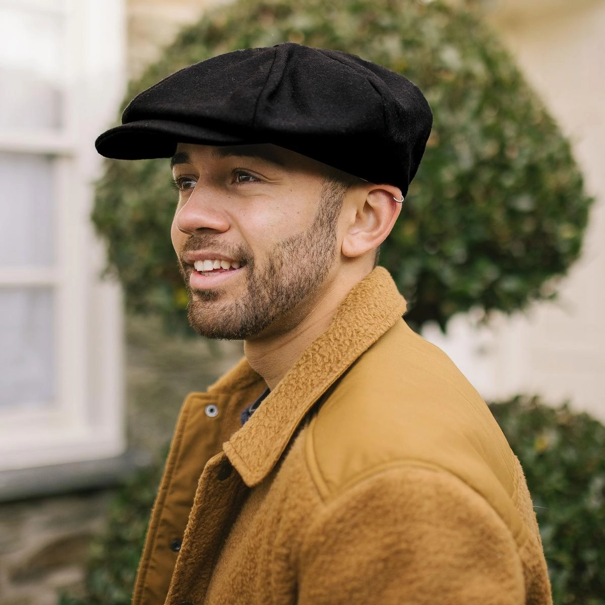 Wool Blend Solid Big Apple Cap