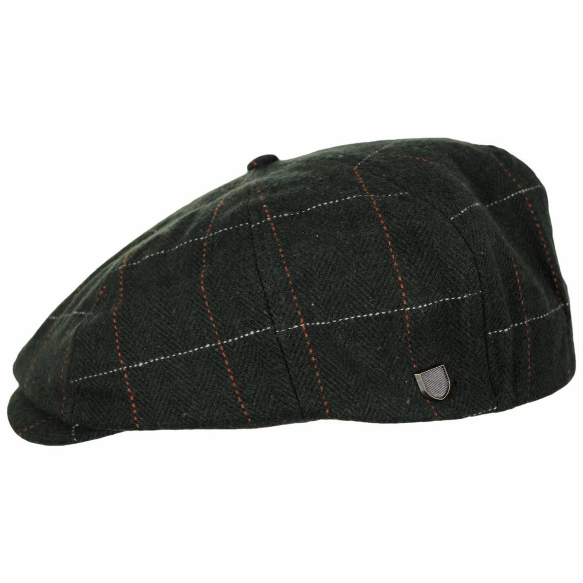 Wool Blend Windowpane Plaid Brood Newsboy Cap