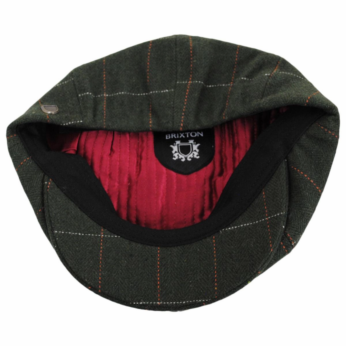 Wool Blend Windowpane Plaid Brood Newsboy Cap