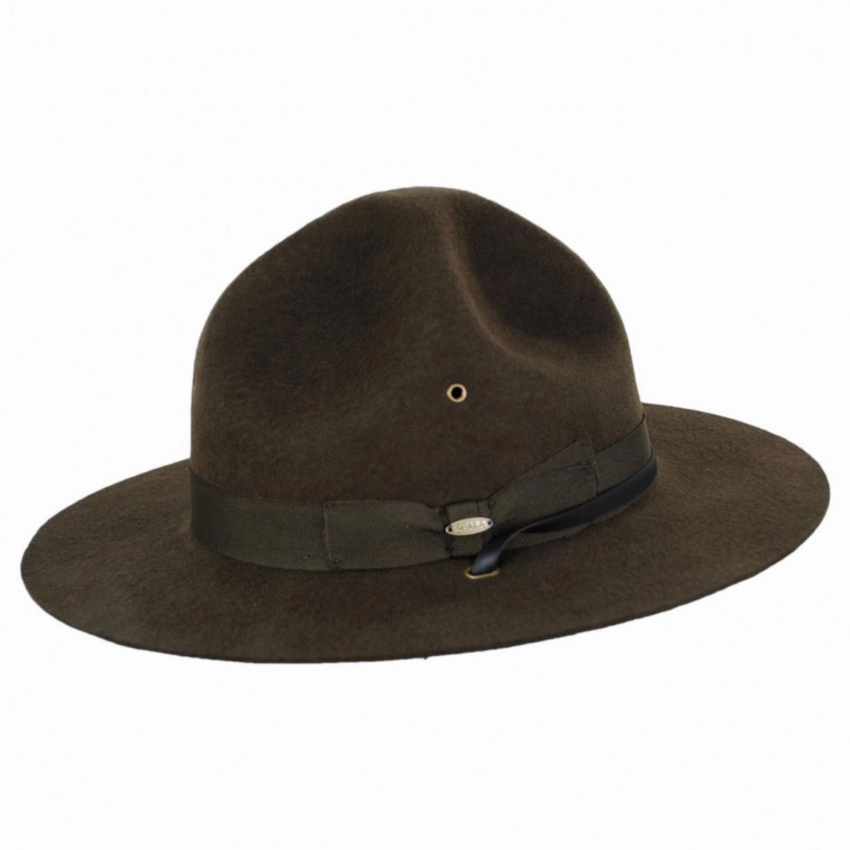 Wool Campaign Hat with Adjustable Chin Strap