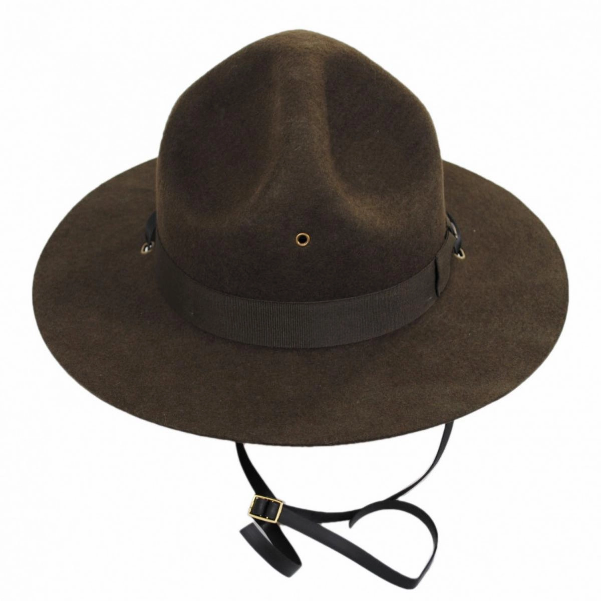 Wool Campaign Hat with Adjustable Chin Strap