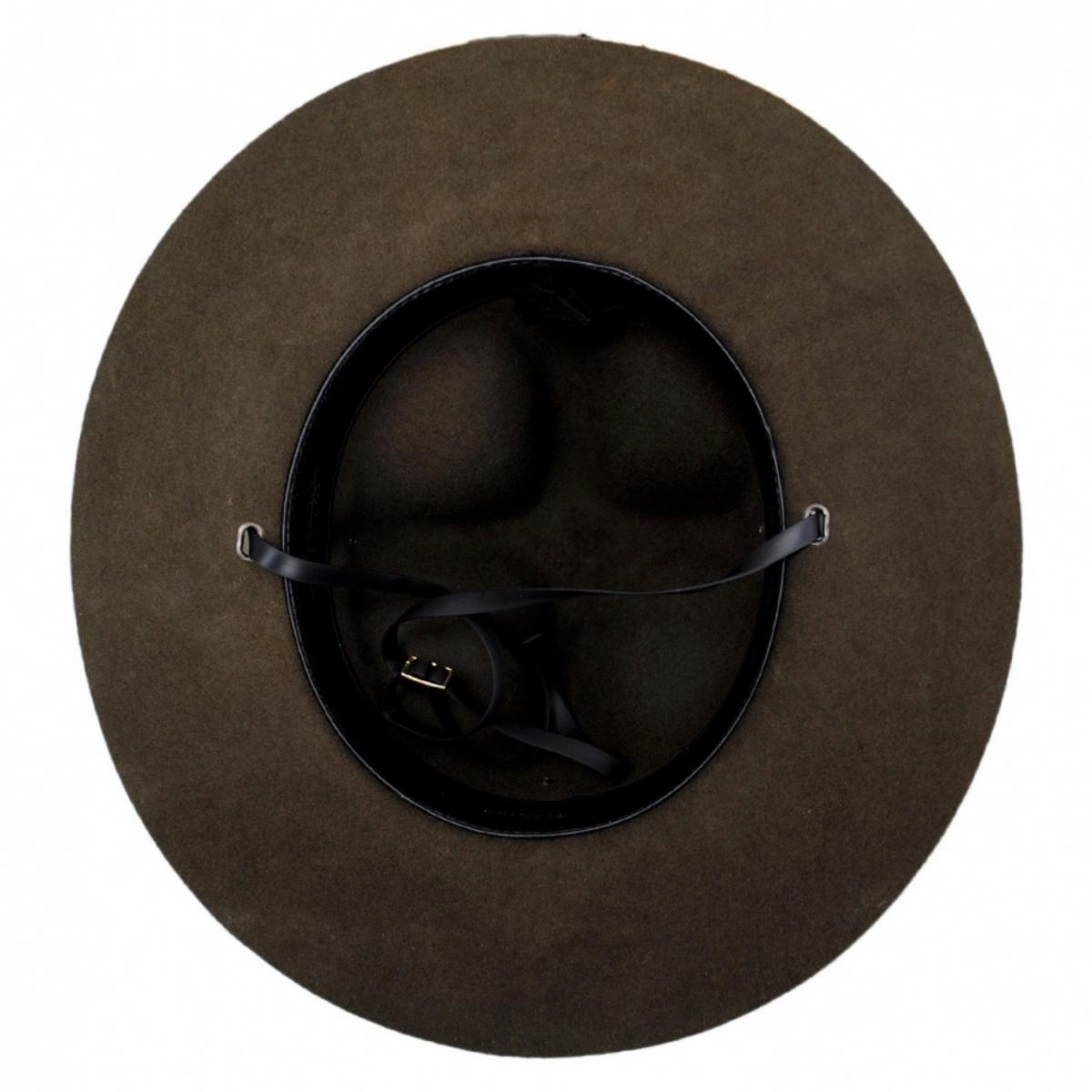 Wool Campaign Hat with Adjustable Chin Strap