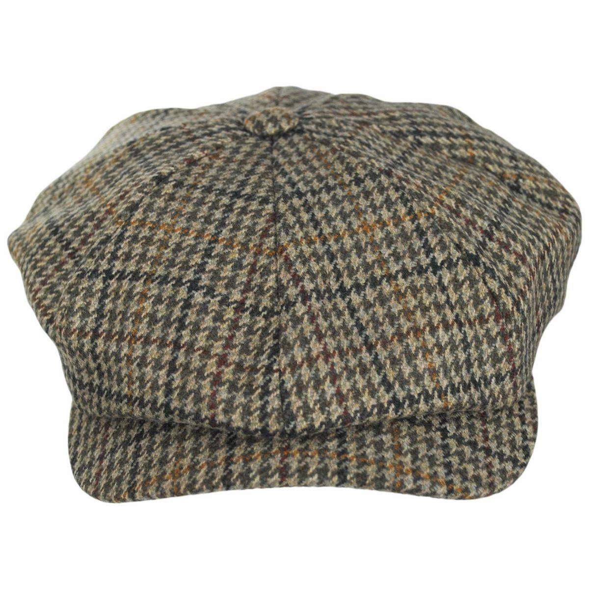 Wool Houndstooth Newsboy Cap