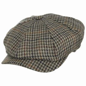 Wool Houndstooth Newsboy Cap
