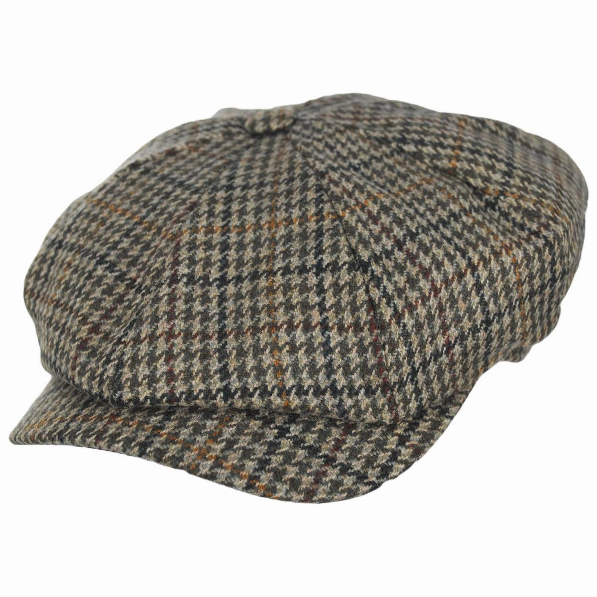Wool Houndstooth Newsboy Cap