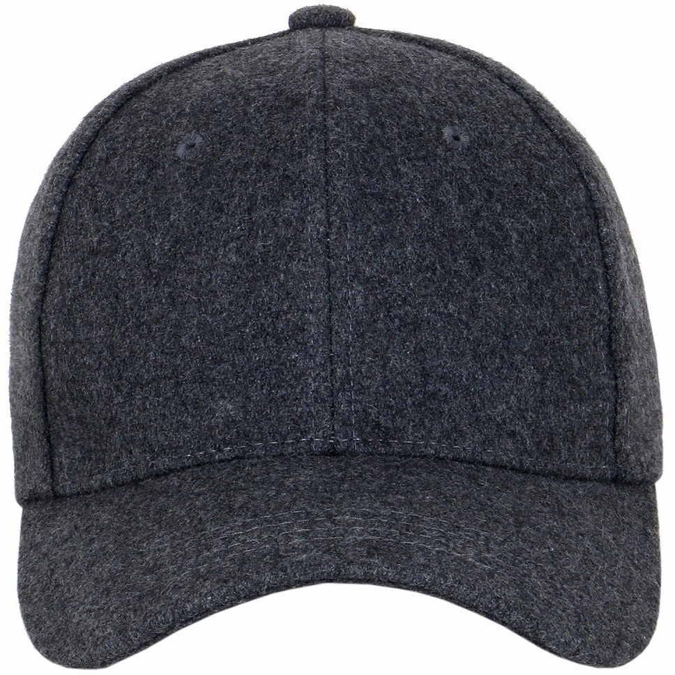Wool Low Profile Leather Strapback Baseball Cap