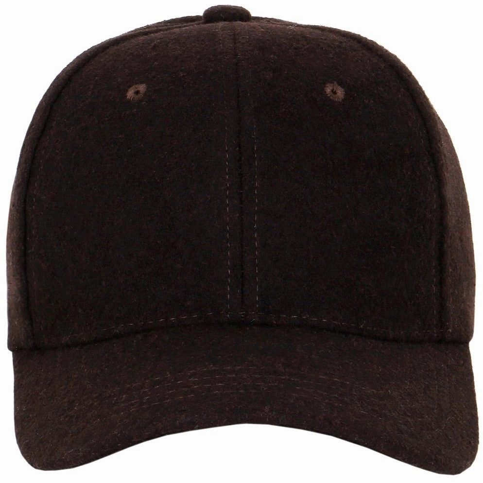 Wool Low Profile Leather Strapback Baseball Cap