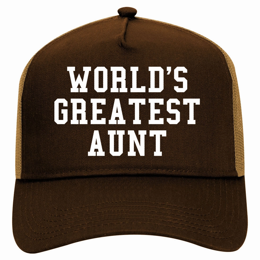 Worlds Greatest Aunt Auntie Birthday Gift Retro Adult 5 Panel Mesh Trucker Hat