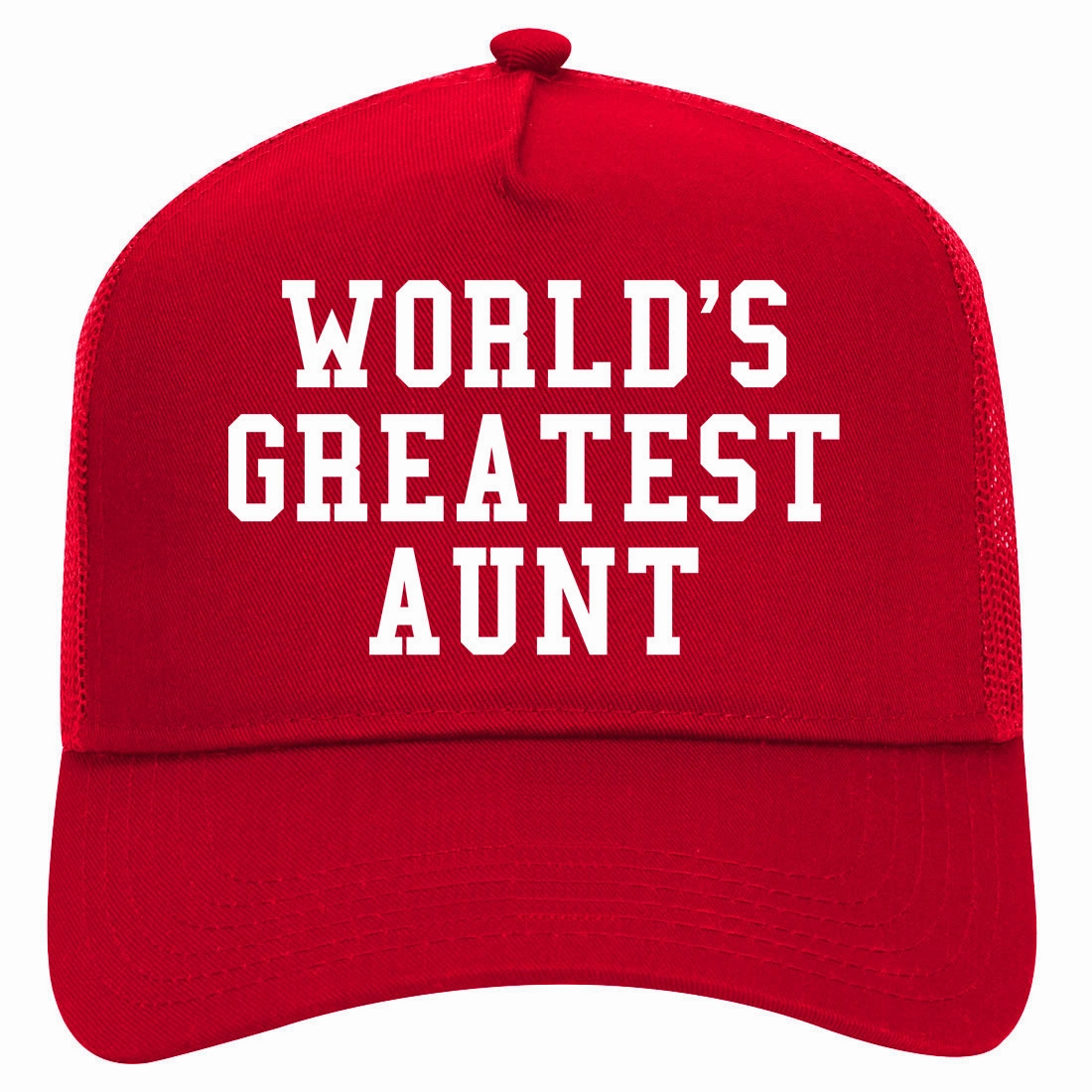 Worlds Greatest Aunt Auntie Birthday Gift Retro Adult 5 Panel Mesh Trucker Hat