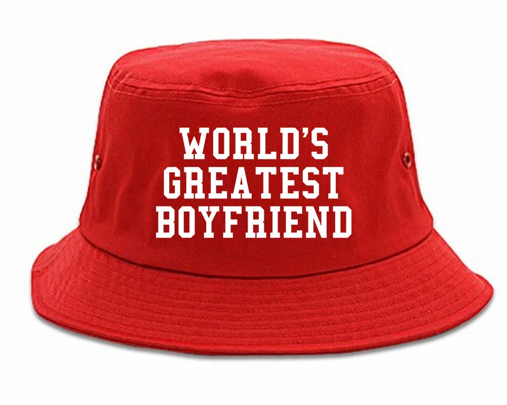 Worlds Greatest Boyfriend Funny Birthday Gift Mens Bucket Hat