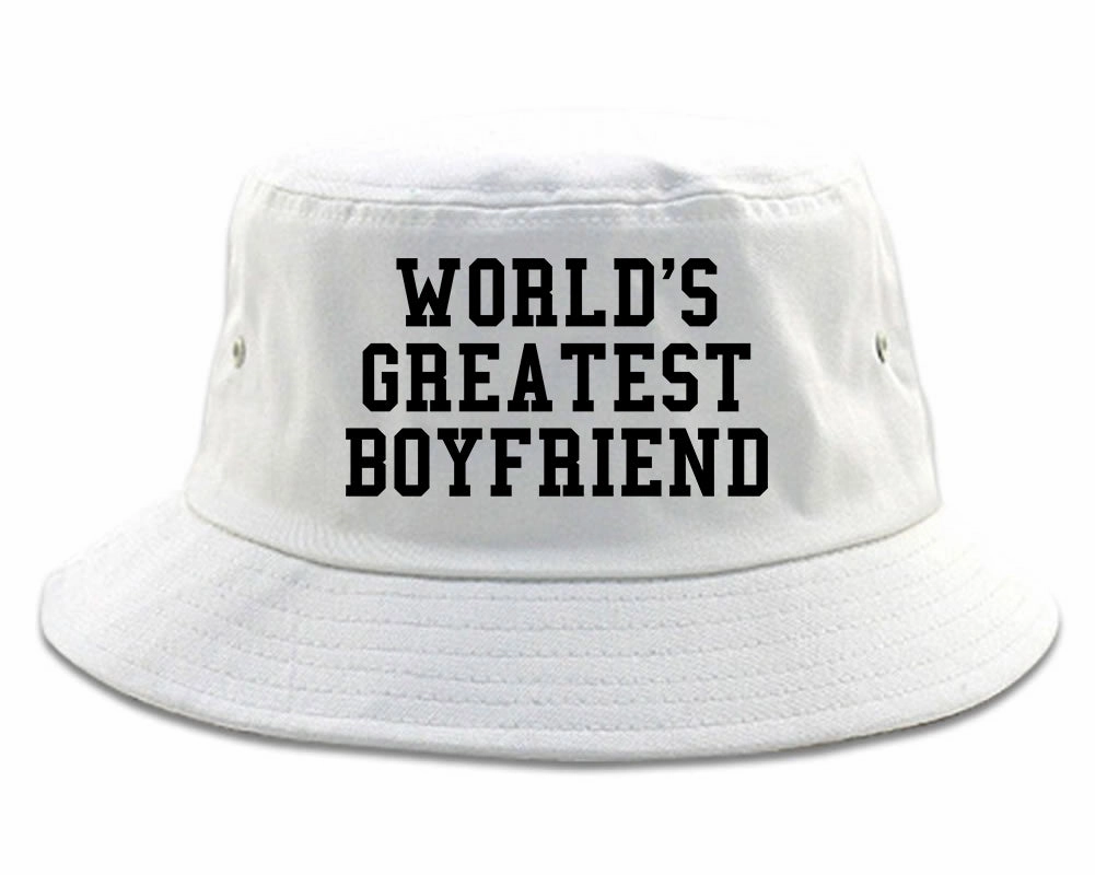 Worlds Greatest Boyfriend Funny Birthday Gift Mens Bucket Hat