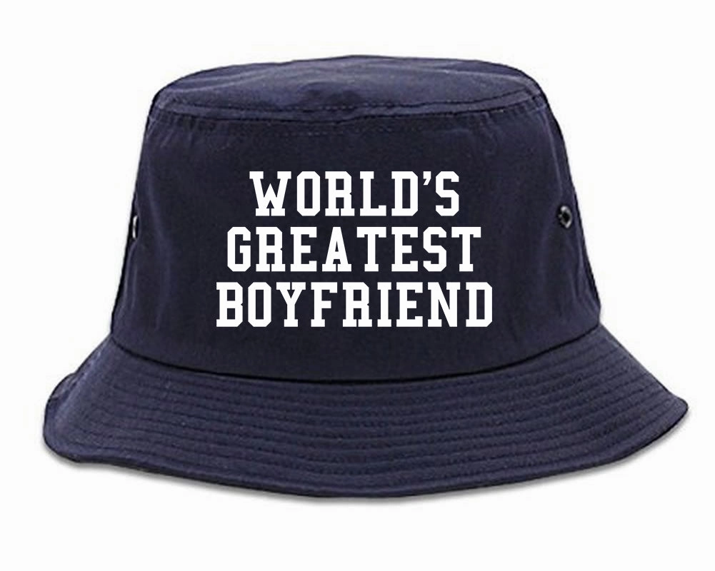 Worlds Greatest Boyfriend Funny Birthday Gift Mens Bucket Hat