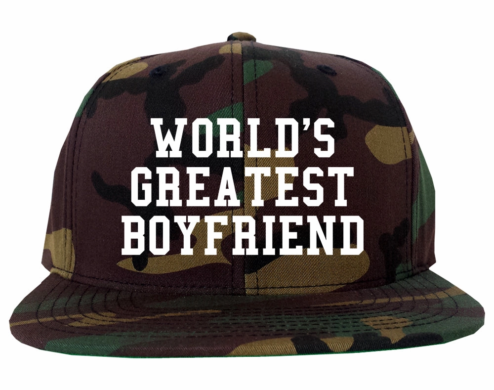 Worlds Greatest Boyfriend Funny Birthday Gift Mens Snapback Hat