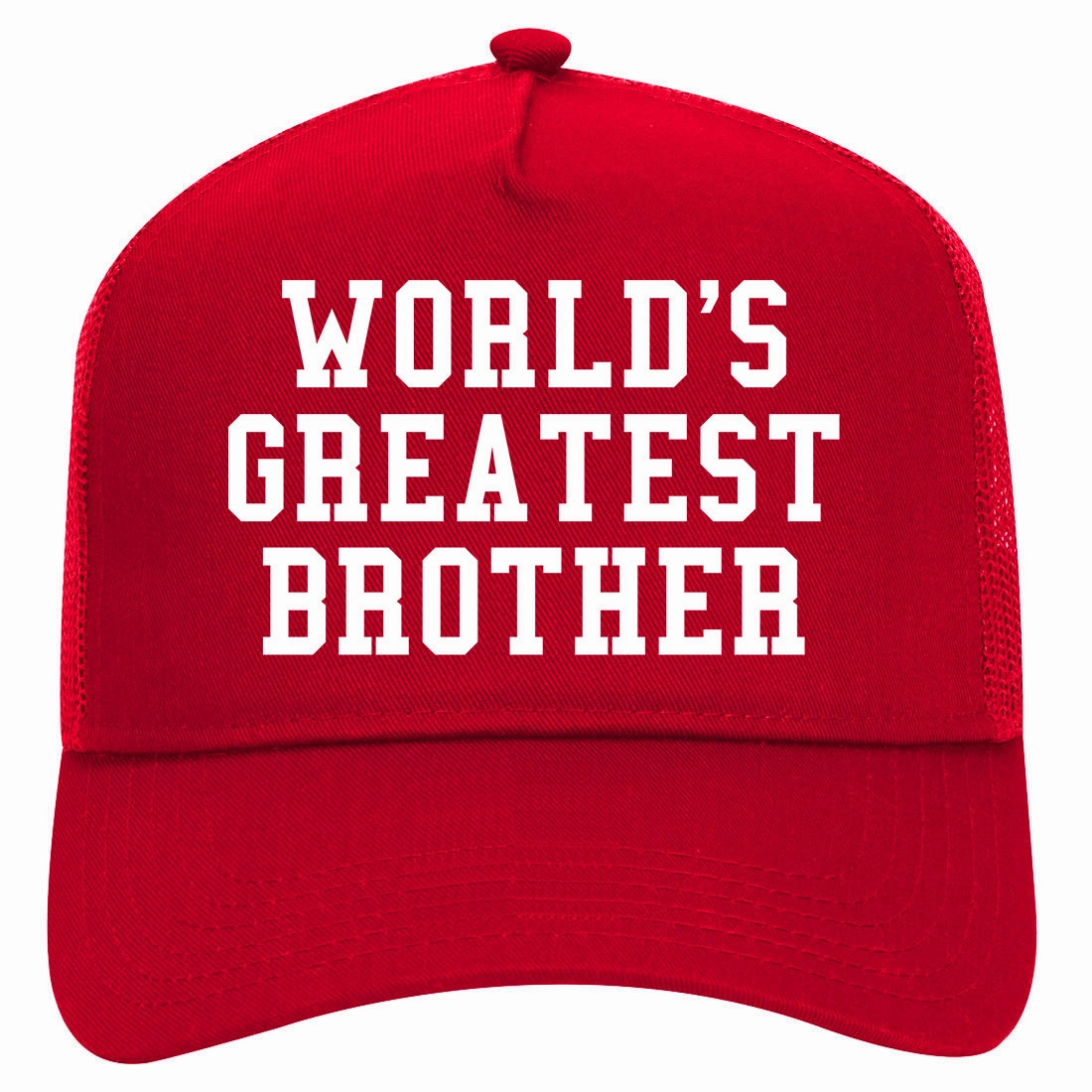 Worlds Greatest Brother Funny Birthday Retro Adult 5 Panel Mesh Trucker Hat