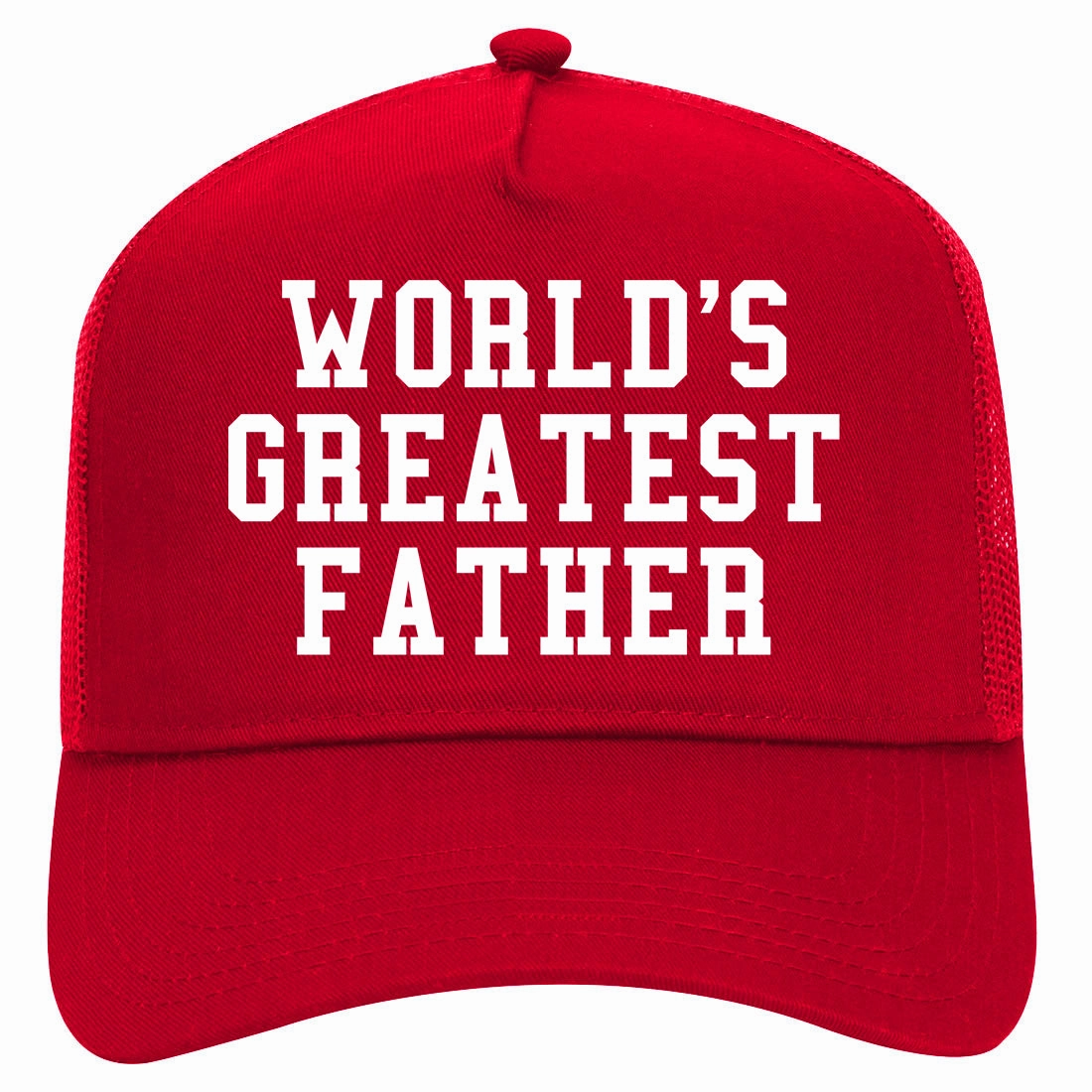Worlds Greatest Father Dad Birthday Day Retro Adult 5 Panel Mesh Trucker Hat