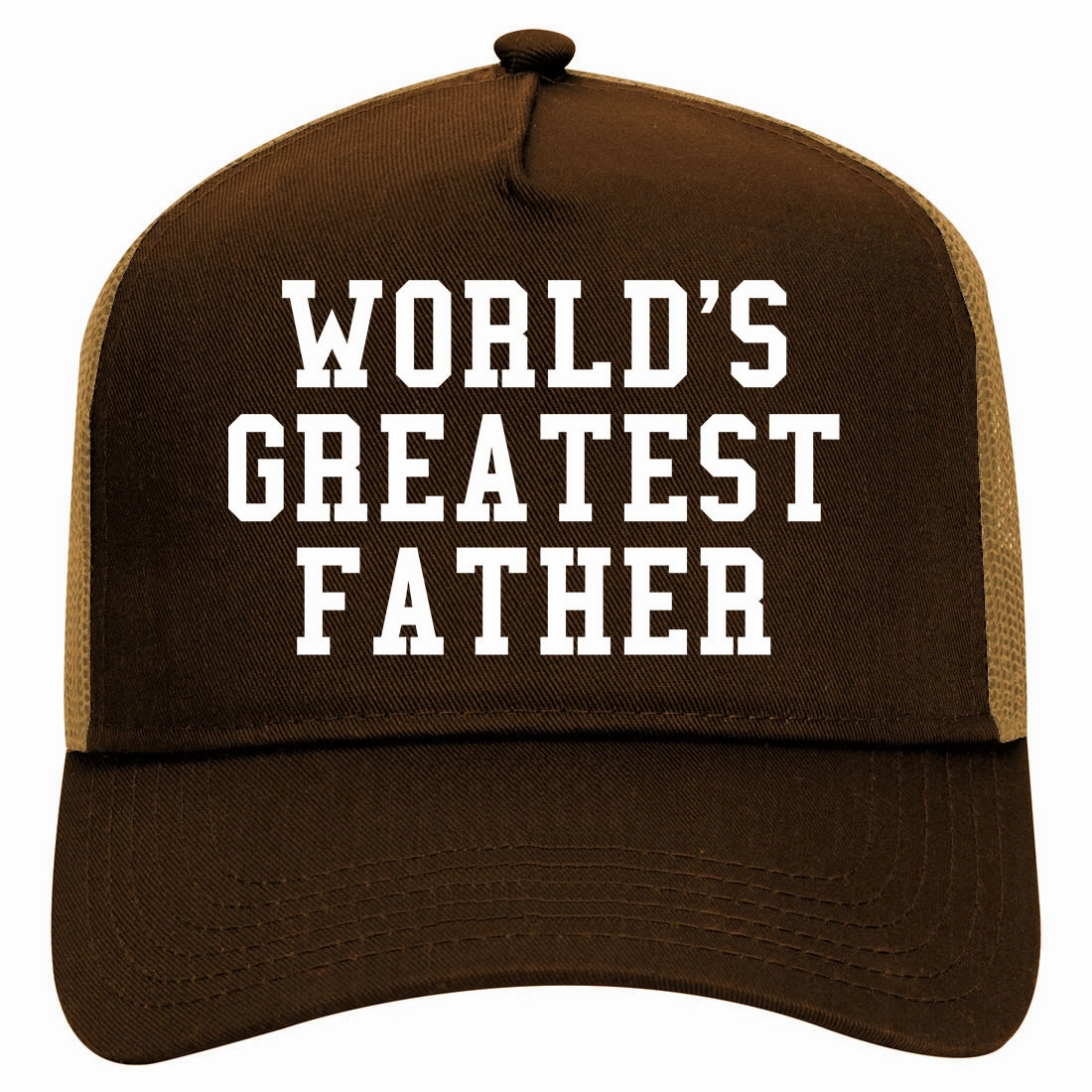 Worlds Greatest Father Dad Birthday Day Retro Adult 5 Panel Mesh Trucker Hat