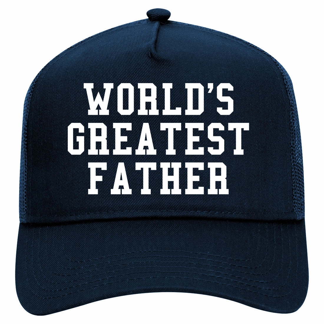 Worlds Greatest Father Dad Birthday Day Retro Adult 5 Panel Mesh Trucker Hat