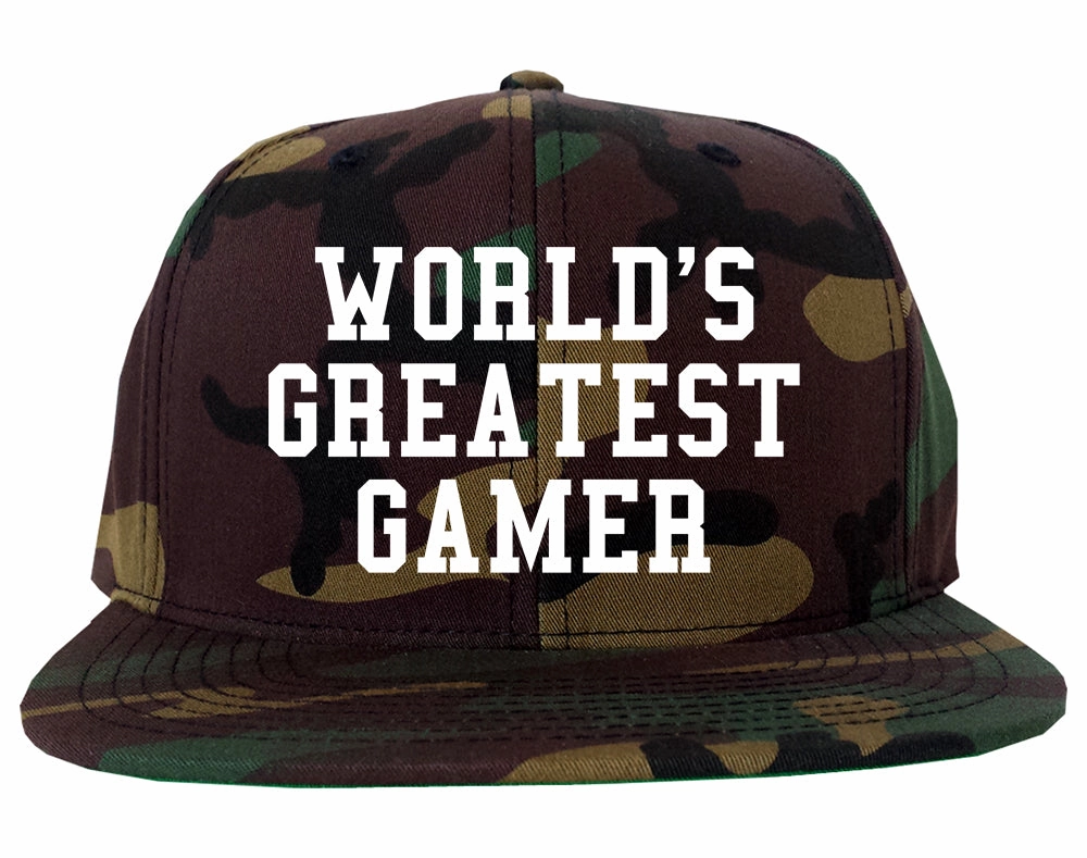 Worlds Greatest Gamer Funny Gaming Mens Snapback Hat
