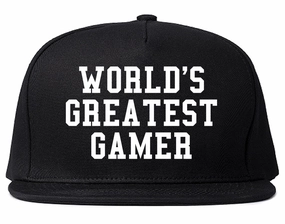 Worlds Greatest Gamer Funny Gaming Mens Snapback Hat