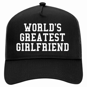 Worlds Greatest Girlfriend Funny Birthday Gift Retro Adult 5 Panel Mesh Trucker Hat