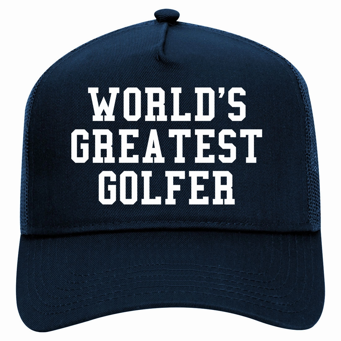 Worlds Greatest Golfer Funny Golf Retro Adult 5 Panel Mesh Trucker Hat