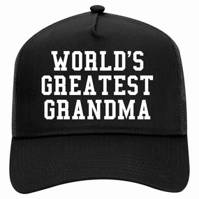 Worlds Greatest Grandma Birthday Gift Retro Adult 5 Panel Mesh Trucker Hat