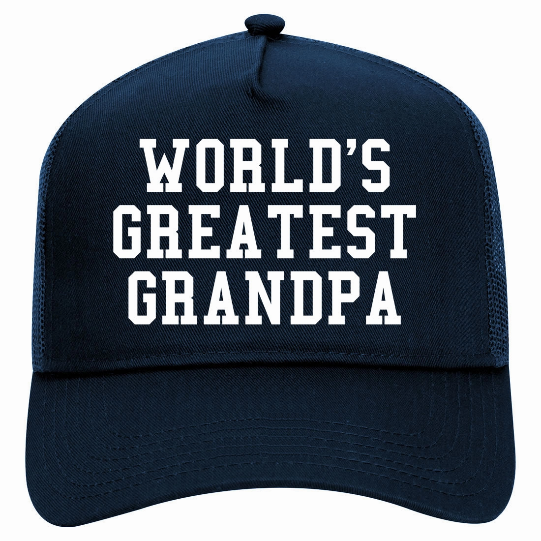Worlds Greatest Grandpa Fathers Day Retro Adult 5 Panel Mesh Trucker Hat