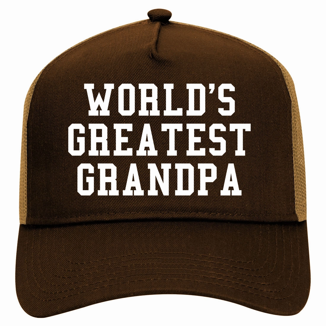 Worlds Greatest Grandpa Fathers Day Retro Adult 5 Panel Mesh Trucker Hat