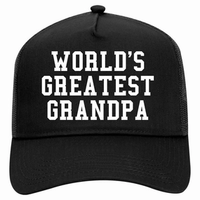 Worlds Greatest Grandpa Fathers Day Retro Adult 5 Panel Mesh Trucker Hat