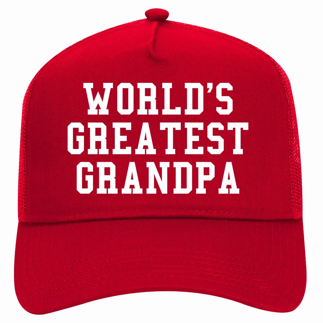 Worlds Greatest Grandpa Fathers Day Retro Adult 5 Panel Mesh Trucker Hat