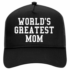 Worlds Greatest Mom Mothers Day Retro Adult 5 Panel Mesh Trucker Hat