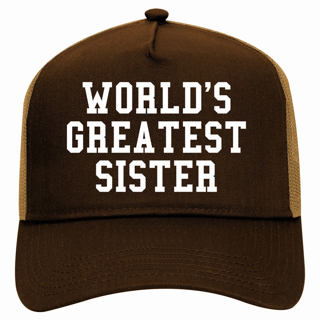 Worlds Greatest Sister Birthday Gift Retro Adult 5 Panel Mesh Trucker Hat
