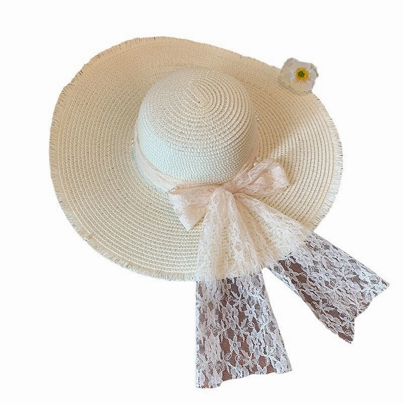 Woven French Style Wide Brim Straw Hat