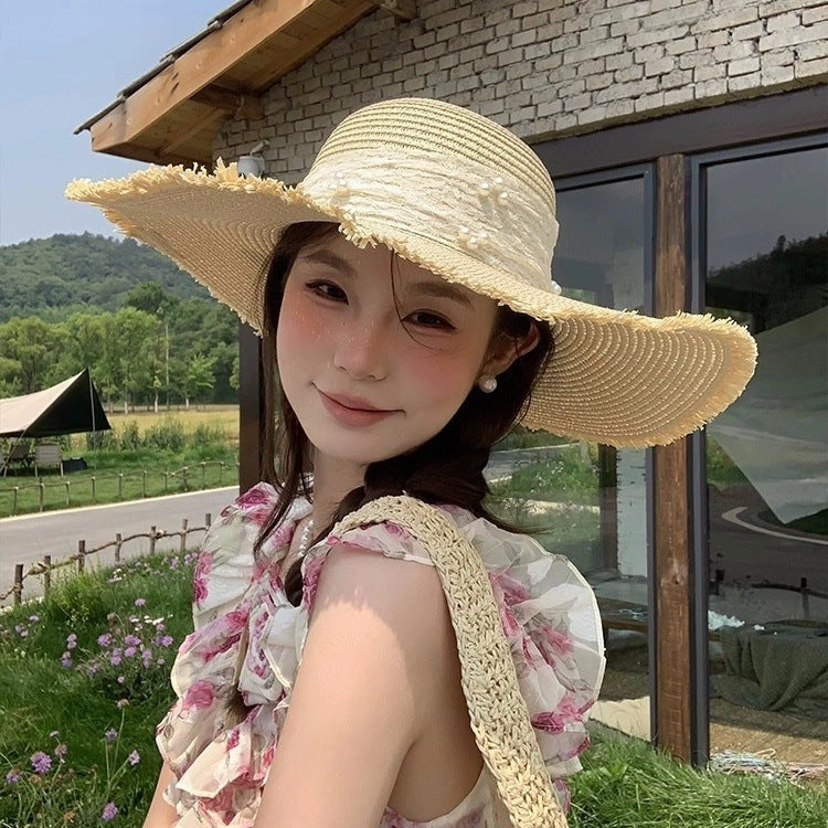 Woven French Style Wide Brim Straw Hat