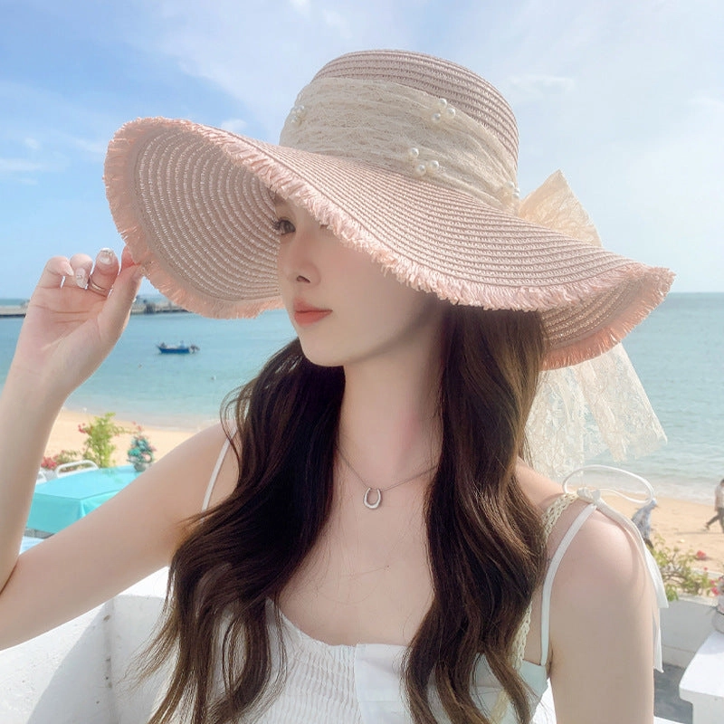 Woven French Style Wide Brim Straw Hat