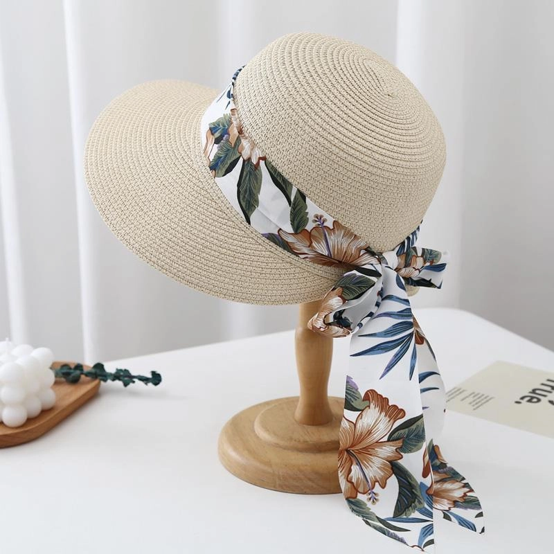 Woven Straw Hat Women's Fashion Sun Protection Wide Brim Beach Casual Vacation
