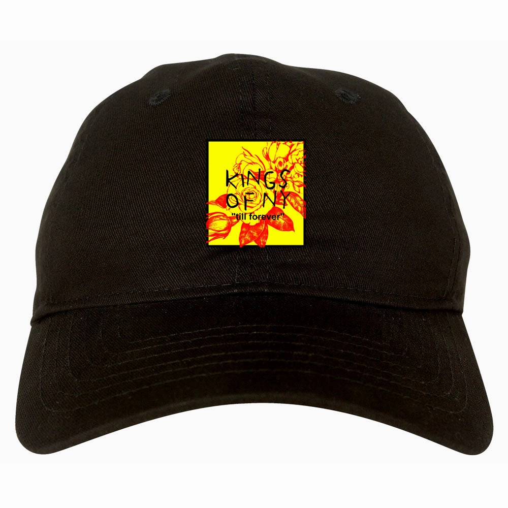 Yellow Rose Till Forever Box Logo Mens Dad Hat Baseball Cap