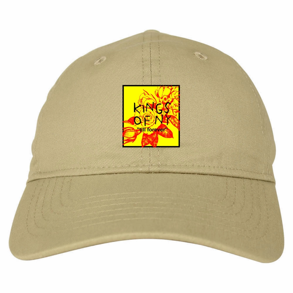 Yellow Rose Till Forever Box Logo Mens Dad Hat Baseball Cap