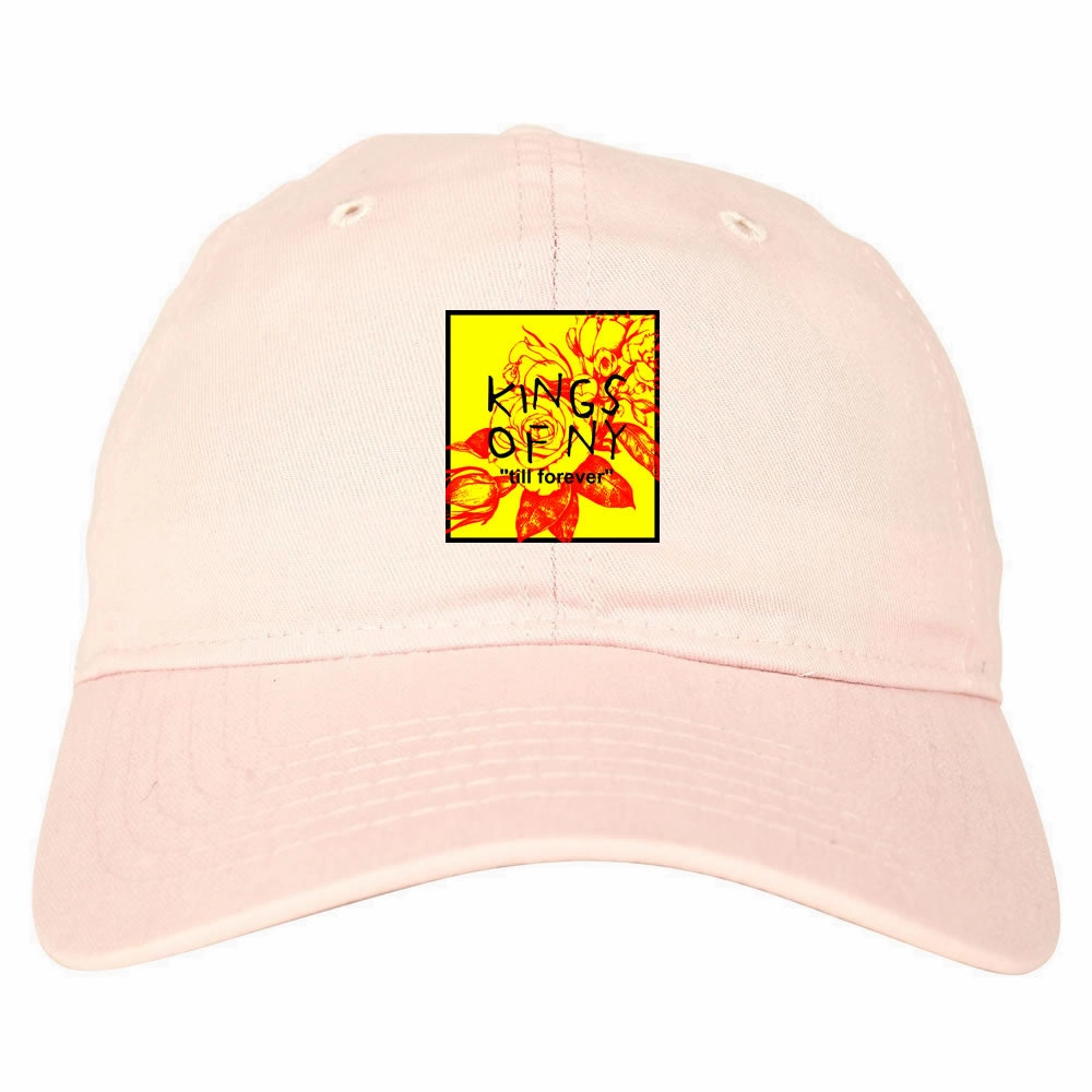 Yellow Rose Till Forever Box Logo Mens Dad Hat Baseball Cap