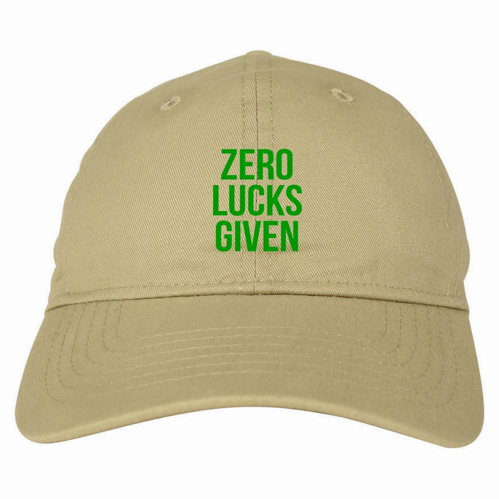 Zero Lucks Given Funny St Patricks Day Mens Dad Hat