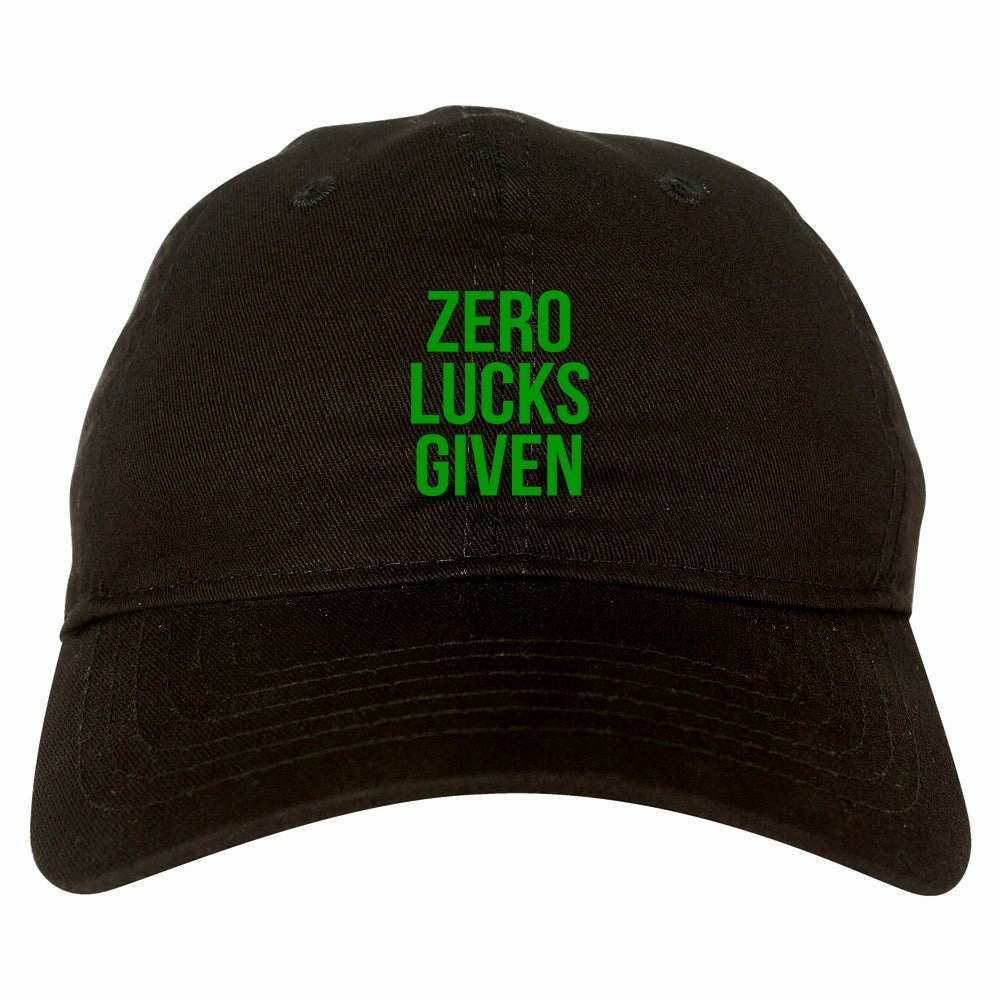 Zero Lucks Given Funny St Patricks Day Mens Dad Hat
